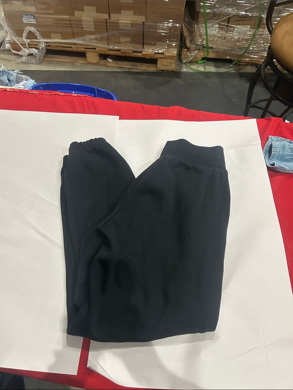 Nike Black Jogger Sweatpants with White Swoosh - Picture 2 of 3